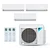 Ar-Condicionado Multi Split Inverter Daikin 24.000 BTUs (2x Evap HW 9.000 + 1x Evap HW 18.000) Quente/Frio 220V - Imagem 1