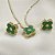 CONJUNTO FLOR VERDE NO DOURADO - SEMIJOIA - Imagem 3