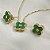 CONJUNTO FLOR VERDE NO DOURADO - SEMIJOIA - Imagem 4