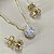CONJUNTO GOTA CRISTAL NO DOURADO - SEMIJOIA - Imagem 8