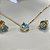 CONJUNTO GOTA AZUL NO DOURADO - SEMIJOIA - Imagem 5