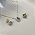 CONJUNTO GOTA AZUL NO DOURADO - SEMIJOIA - Imagem 2