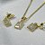 CONJUNTO COLAR E BRINCO QUADRADO ZIRCONIA - SEMIJOIA - Imagem 2