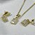 CONJUNTO COLAR E BRINCO QUADRADO ZIRCONIA - SEMIJOIA - Imagem 3