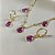 CONJUNTO COLAR VENEZIANAS E PEDRA ZIRCONIA PINK NO DOURADO - SEMIJOIA - Imagem 1