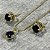 CONJUNTO PONTO DE LUZ PRETO NO DOURADO - PRATA 925 - Imagem 1