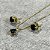 CONJUNTO PONTO DE LUZ PRETO NO DOURADO - PRATA 925 - Imagem 2