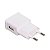 Adaptador De Viagem Usb 5v/2.1 A Branco [F108] - Imagem 1