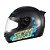 Capacete Sky Two Samurai Preto Brilho Transf Azul 56 [F016] - Imagem 1