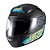 Capacete Sky Two Samurai Preto Brilho Transf Azul 56 [F016] - Imagem 3