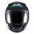 Capacete Sky Two Samurai Preto Brilho Transf Azul 56 [F016] - Imagem 4