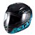Capacete Sky Two Sorah Preto Brilho Transf Azul 56 [F016] - Imagem 4