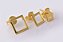 Trio De Brincos Quadrados Folheado Em Ouro 18k [F027] - Imagem 1