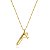 Colar Personalizado Lápis E Inicial Do Nome Folheado Em Ouro 18k [F027] - Imagem 1