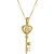 Colar Personalizado Chave Com Zircônia E Inicial Dentro Folheada Em Ouro 18k [F027] - Imagem 2