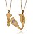 Colar Personalizado Coração E Chave Que Se Completam Folheado Em Ouro 18k [F027] - Imagem 2