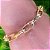 Pulseira De Elos Intercalados Grandes Folheados A Ouro 18k [F027] - Imagem 3