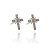 Brinco De Cruz Com Zircônias Brancas Em Prata 925 [F027] - Imagem 1