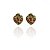 Brinco Pequeno De Coração Com Zircônias Colorido Folheado A Ouro 18k [F027] - Imagem 1