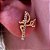 Brinco Fé Com Zircônias Folheado A Ouro 18k [F027] - Imagem 2