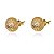 Brinco De Bola Trabalhada Folheada Em Ouro 18k [F027] - Imagem 1