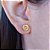 Brinco Círculo Pequeno Com Zircônia Central Folheado Em Ouro 18k [F027] - Imagem 2
