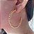 Brinco Argola Grande De Bolinha Dourada Folheado Em Ouro 18k [F027] - Imagem 2