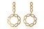 Brinco Com Fio E Círculo Com Arcos Folheado Em Ouro 18k [F027] - Imagem 1