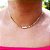 Choker De Corrente Chapada Com Zircônias Ao Centro Folheado A Ouro 18k [F027] - Imagem 2