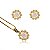 Conjunto Formato Flor Com Mini Zircônias [F027] - Imagem 1