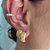 Duo De Argolas Grossas Trabalhadas Folheado Em 18k [F027] - Imagem 2