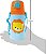Garrafinha Aluminio Com Canudo Animal Fun Leao 400ml - Buba [F102] - Imagem 4