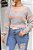 Blusa Tricot Manga Longa Gola V Listra [F081] - Imagem 1