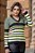 Blusa Tricot Manga Longa Listra Gola V [F081] - Imagem 1