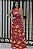 Vestido Longo Viscolycra Estampado Floral Rosa [F081] - Imagem 1