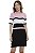 Vestido Midi Fenda Tricot Elastano Listrado [F081] - Imagem 2