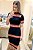 Vestido Midi Tricot Listras Gola Alta [F081] - Imagem 1