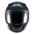 Capacete Sky Two Samurai Preto Fosco Transf Azul 56 [F016] - Imagem 1