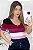 Cropped Tricot Modal Manga Curta Listras [F081] - Imagem 1