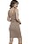 Vestido Curto Cirrê Alças Vazado Cruzado Bege [F081] - Imagem 4