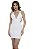 Vestido Curto Crepe Alças Tiras Cruzadas Branco [F081] - Imagem 1