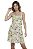 Vestido Curto Viscolycra Alças Folhas Verde Vazado [F081] - Imagem 2