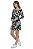 Vestido Curto Viscolycra Decotado Manga Longa Tropical [F081] - Imagem 4