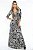 Vestido Longo Viscolycra Decotado Estampado Cor:cinza;tamanho:u [F081] - Imagem 1
