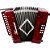 Acordeon 8 Baixos 21 Botões Ta 821bs Vermelho Thommasi [F097] - Imagem 1