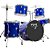 Bateria Acústica 2t Cromada Azul Com Banco Ny-f1rst [F097] - Imagem 1