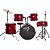 Bateria Acústica 2t Erd Vermelha Com Banco Ny F1rst [F097] - Imagem 2