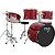 Bateria Acústica 2t Pr Sp Red Sparkle Vermelha Com Banco Ny F1rst [F097] - Imagem 1