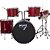 Bateria Acústica 2t Pr Sp Red Sparkle Vermelha Com Banco Ny F1rst [F097] - Imagem 2