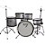 Bateria Acústica Infantil Junior 2t Prata Com Banco New York [F097] - Imagem 1